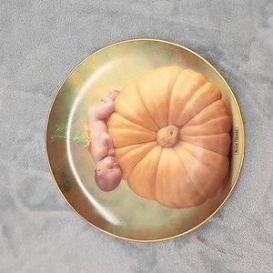 Vintage ANNE GEDDES Display Plate COUNTRY PUMPKIN 065S Bradex 03-B10-2.1 /1995